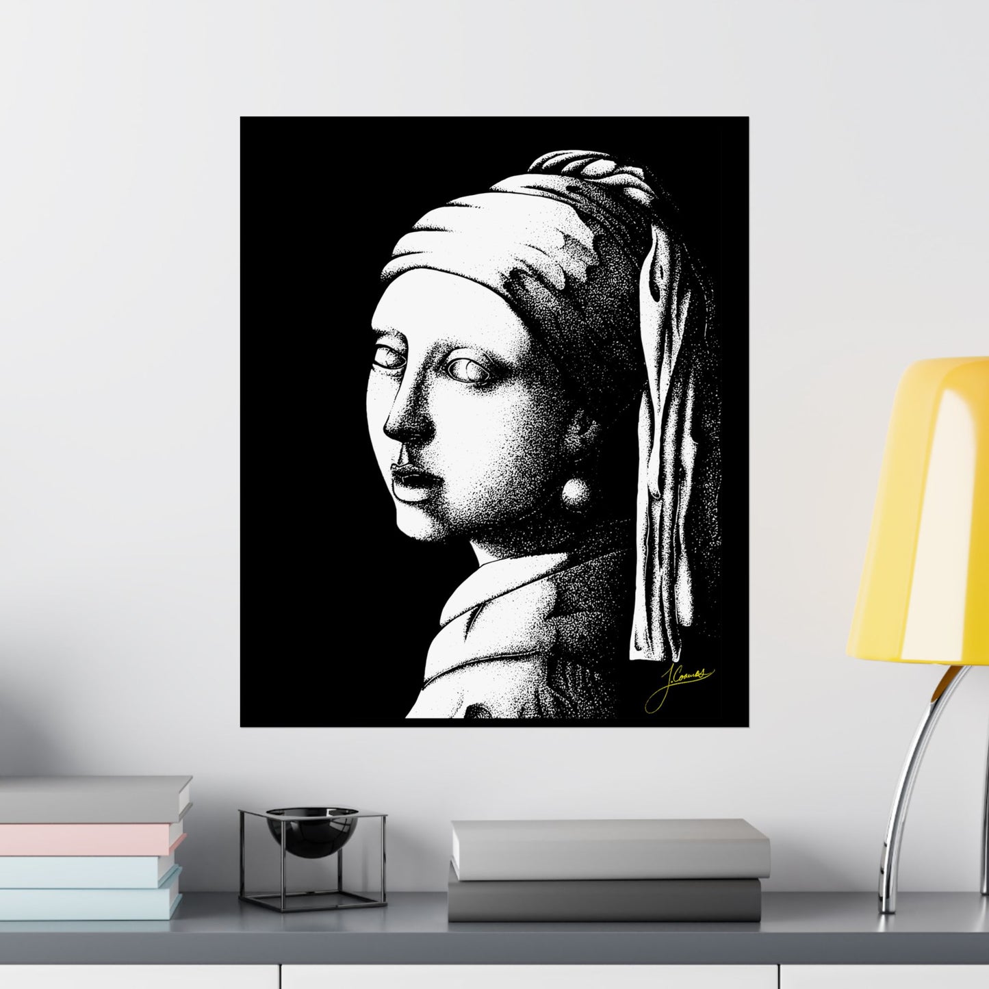 Girl With Pearl Earrings, Black & White