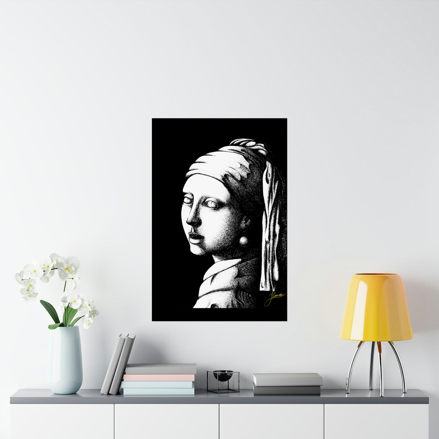 Girl With Pearl Earrings, Black & White