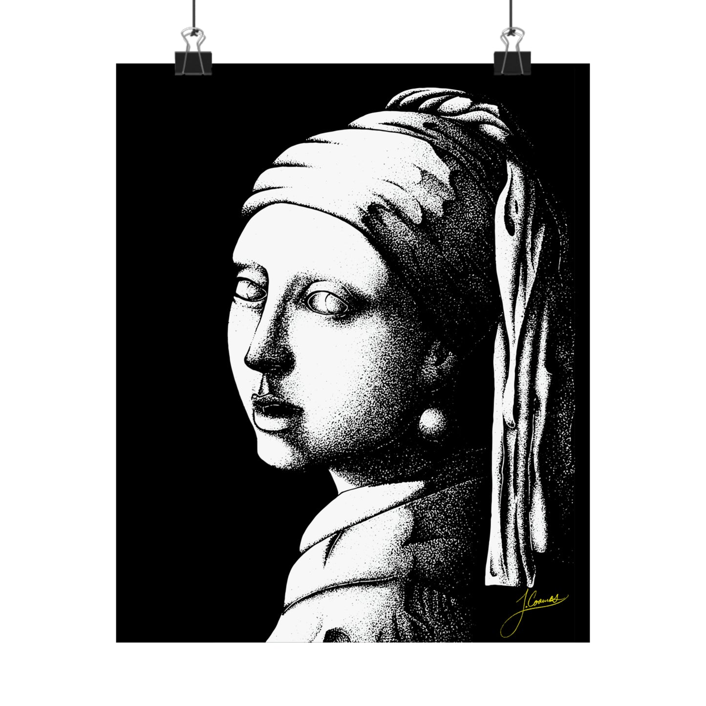 Girl With Pearl Earrings, Black & White