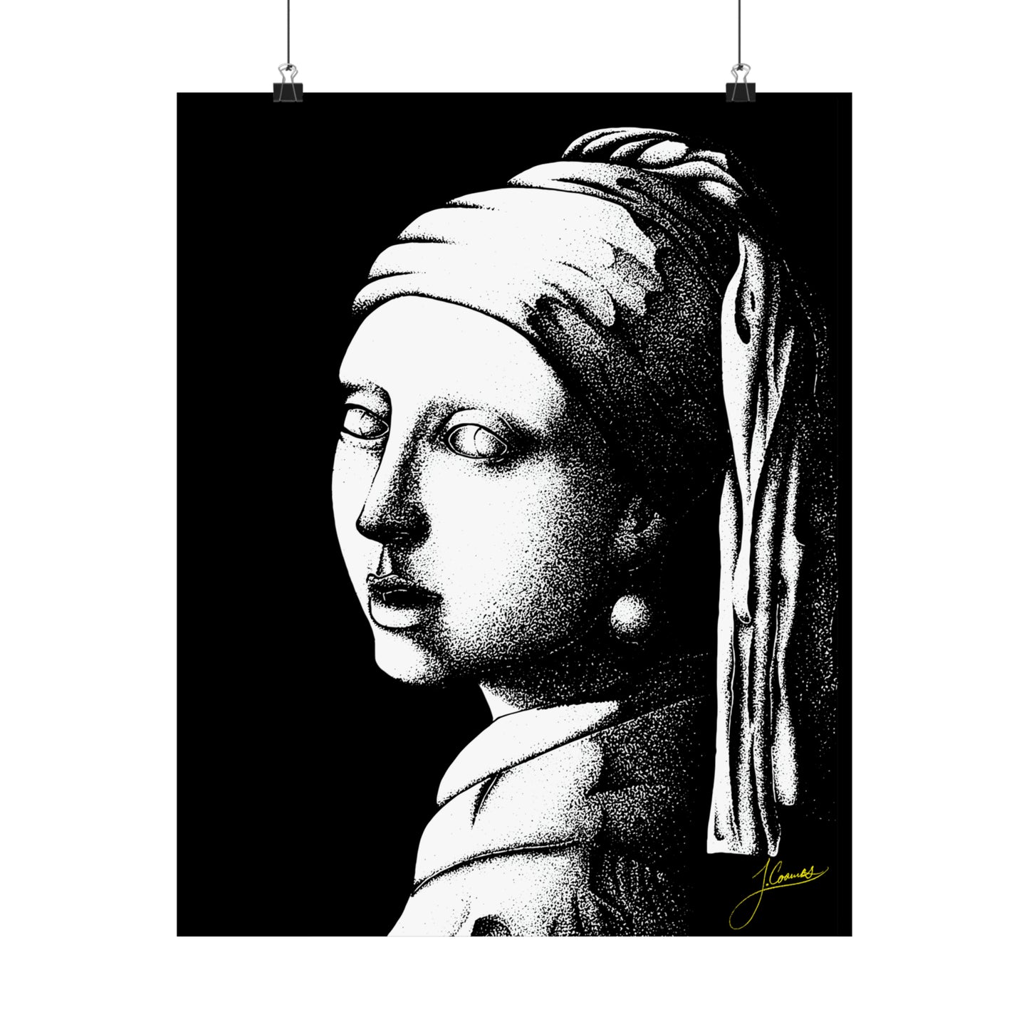 Girl With Pearl Earrings, Black & White